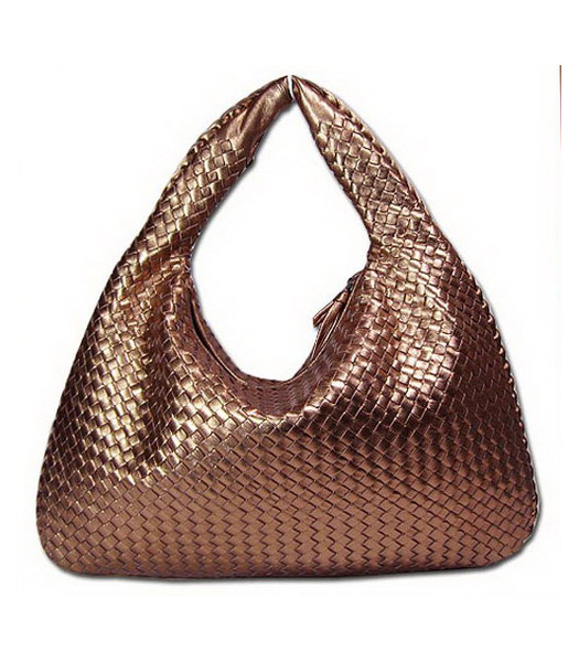 Bottega Veneta Metallic Bag_Bronze spalla Tessuto